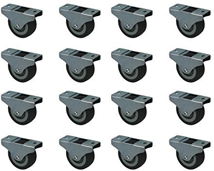 16 Stück 50 mm Kastenrollen Möbelrollen Kastenbockrollen Bettkastenrollen Rolle Softrad