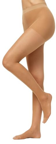 Endast Goodbye löparmaskor 20 DEN strumpbyxor förhindrar löpmaskor, transparenta fina strumpbyxor, matt utseende, damer, ambra, L