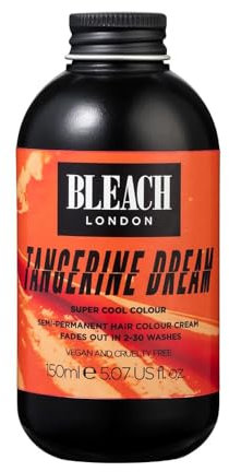Bleach London Tangerine Dream - Tinte semipermanente para el cabello, naranja brillante, vegano, libre de crueldad, tinte temporal vibrante, 150 ml