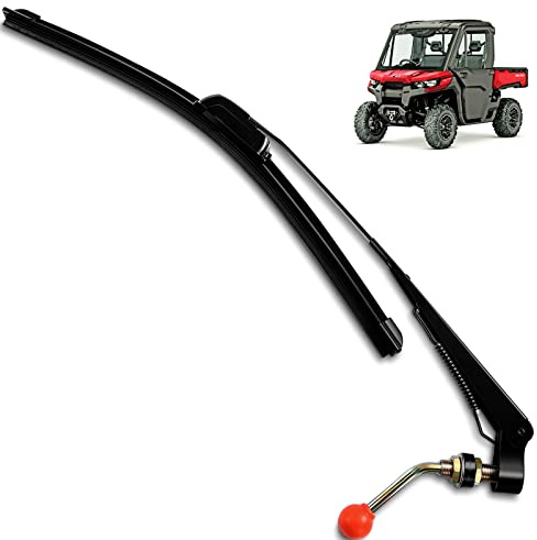 Valchoose UTV Hand Wiper 16 UV Protected Rubber Manual Windshield Wiper for Polaris Ranger RZR Kawasaki Honda Pioneer Golf Cart - Instruction Included