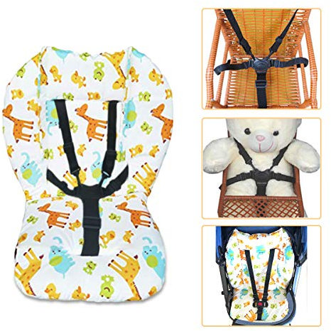 Colchoneta Silla de Paseo Bebe,Universal Colchoneta Silla de Paseo Bebe Con Arnes Para Tronas Transpirable Silla Alta Cojín Funda Trona Colchoneta Bebé Niña Niño Unisex,1 set(Rana)