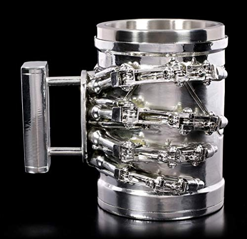 Terminator 2 Fantasy Bier-Krug - Cyberdyne | Bier-Humpen, Deko-Artikel, mit Edelstahl-Einsatz, H 13,5 cm
