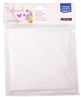 Vaessen Creative Fuse Interlocking Pegboard, Square, 5.7 x 5.7 inches, Clear, Perfect for Childrens DIY Crafts with Ironing Beads, Making Decorations, Pixel Pictures and Other Crafty Ideas, 5009-201
