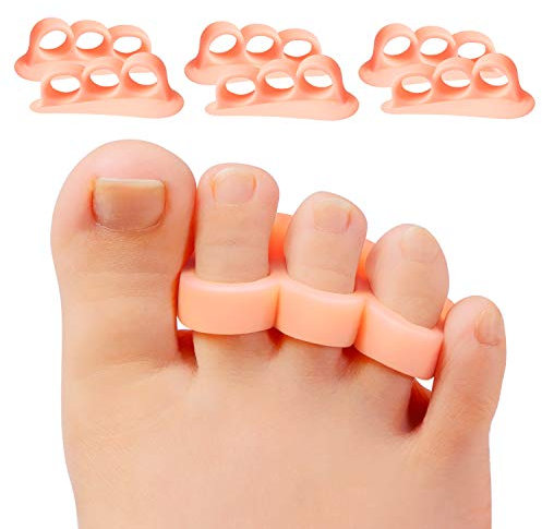 Promifun-Gel-Zehenseparatoren, 6er-Pack Zehenabstandshalter, Zehenglätter für Männer und Frauen, Ballen, Hammerzehe, überlappende Zehen, Krallenzehen, Fußschmerzen lindern