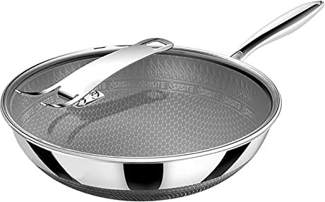 Wok de acero inoxidable 316 sin humo aceitoso de doble cara antiadherente de panal de abeja sartén de inducción (diámetro 32 cm)