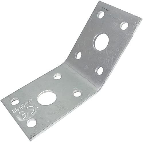 AERZETIX - Set di 10 piastre di montaggio e fissaggio a 135° 50x50x35x2.5mm - staffa angolare - supporto telaio forato - piastra di collegamento angolare - C48453