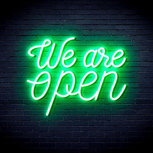 We 're Open Flex Silikon-LED-Neonschild – Grün – st16s33-fnu0424-g