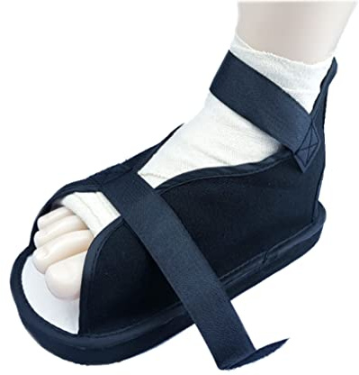 YJZQ per la frattura del piede in gesso per il delle scarpe post-chirurgia Punta aperta Tacco scarpa stabilizza la frattura ossa scarpa antiscivolo taglia unica per tutti, nero, XL