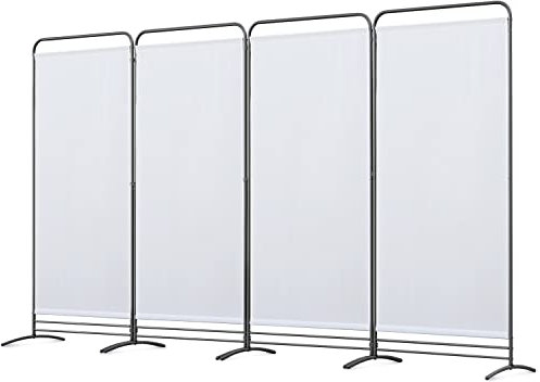 Angel Living Paravent 4 Teilig Klappbar Raumteiler Freistehend Sichtschutzwand Raumteiler Stellwand Trennwand Sichtschutz für Büros, Balkon,Schlafzimmer,Außengarten, 324cm x 180cm Weiß