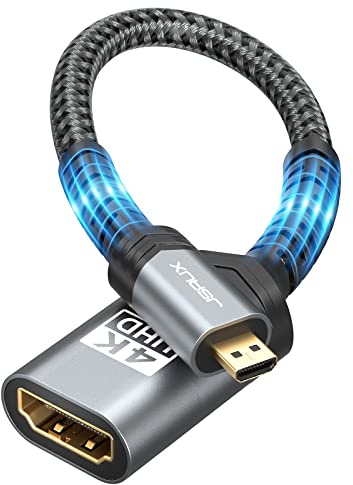 JSAUX 4K Micro HDMI auf HDMI Adapter 2 Packung-Grau