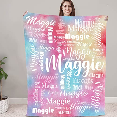 NIBESSER Personalisierte Decke mit Namen oder Wunschtext Kuscheldecke Kinder extra weiche softe Sofadecke/Wohndecke Personalisiert Geschenke für Geburtstag, Weihnachten