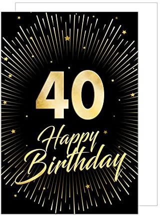 Edition Seidel Premium XXL Maxi Glückwunschkarte zum 40. Geburtstag mit Umschlag Format DIN A4. Geburtstagskarte Grußkarte Billet Happy Birthday Mann Frau (A4-GZ345-40)