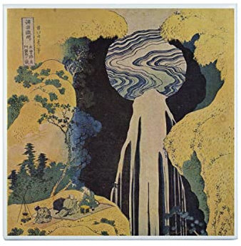 Fabulous Carreau Céramique Décoratif 20 x 20 cm - Hokusai Art Japonais Peinture Cascade Beaux Arts