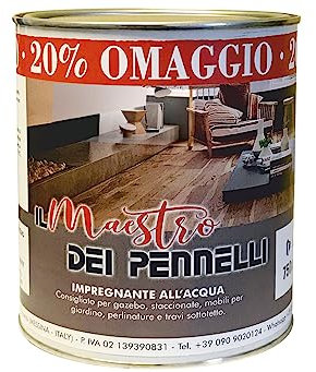 ELEPHANT Impregnante legno esterni per ciclo cerato professionale ad acqua 750ml Maestro (Noce Scuro)