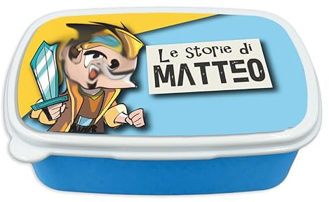Generico Contenitore Porta Pranzo merenda Bimbi Personalizzabile con NOME LION Adatto per Il Tuo Bimbo Quando va a Scuola elementare, infanzia, media