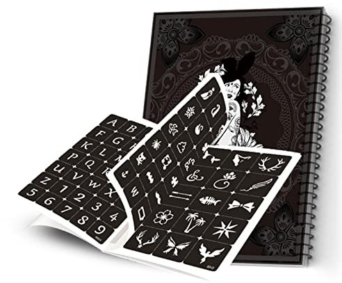 Álbum De Plantillas Para Tatuajes Con Aerógrafo De 115 Uds., 8.9x6.6In Kit De Tatuaje De Henna Con Purpurina Portátil, Plantilla De Tatuaje Temporal, Patrón De Arte Corporal Para Pintura Corporal