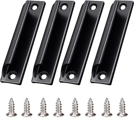 ACONDE 4 maniglie per porte e finestre, maniglia per porte e finestre, porta esterna con viti, manico in lega di alluminio, colore nero