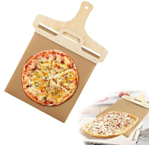 GOSHIES Skjutpizzaspade med handtag 55 x 38 cm non-stick multifunktion glidande pizzaspade