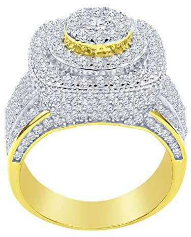 Sterling 925er Silber Micro Pave Ring - DOME gold - 9