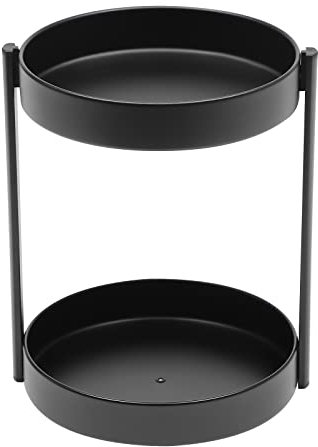Donened 360° Drehbarer Gewürzregal, 2-stöckige Küchen Organizer Gewürzregal Stehend Ohne Bohren Drehbares Küchenregal Drehteller Organizer