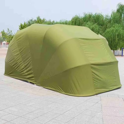 CASEGO Allwetter-Carport im Freien, mobiler halbautomatischer doppelter hydraulischer Carport, Fußverriegelung, geeignet für mehrere Szenarien (Green 6.4m)
