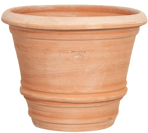 Biscottini Vase en terre cuite Toscane L40xPR40xH30 - Grands pots en terre cuite pour l'intérieur et l'extérieur - Grand vase extérieur en terre cuite fabriqué en Italie