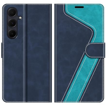 MOBESV Custodia per Samsung Galaxy A35 5G, Cover a Libro Magnetica Custodia in Pelle per Samsung Galaxy A35 5G, Elegante Blu