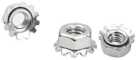 Sicherungsmuttern, 10-20 Stück K-Muttern mit Außenzahnscheibe M3 M4 M5 M6 M8 Edelstahl-Kep-Muttern K-Sicherungsmuttern(M5 20pcs)