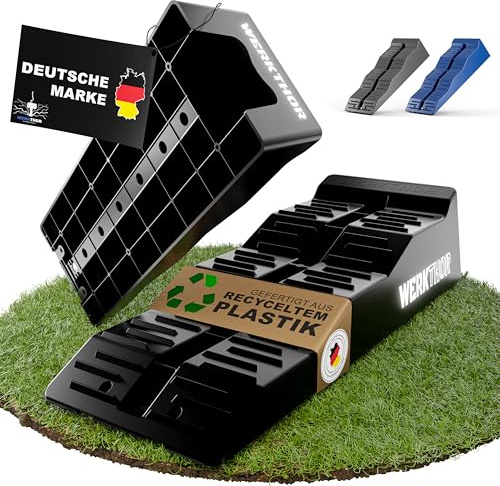 WERKTHOR Calzos para Autocaravanas [Juego de 2] Calzos Resistentes para Caravanas, Autocaravanas y Remolques [<4t] Máximo Agarre para Cualquier Superficie