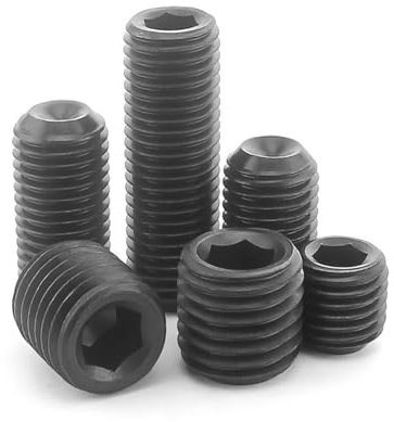 Haroar 30/50/100 Stück M4 x 3 mm ~ 30 mm Grade 12.9 Innensechskant-Gewindestifte aus legiertem Stahl mit Cup Point Headless Screw Black Oxide(100Pcs M4x3.5)