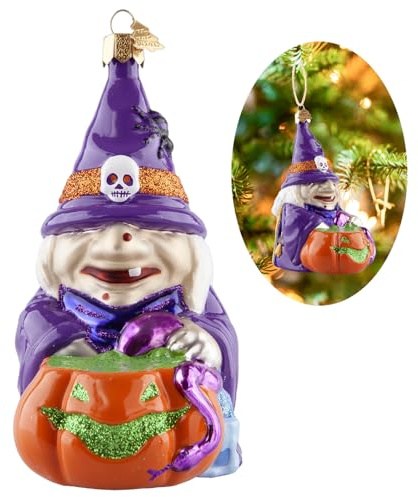 Hexen-Halloween-Ornament,Handgeblasenes Glas-Weihnachtsbaumschmuck | Halloween-Baumschmuck,Weihnachtsdekorationen für Feiertagsparty Heim Geschenk