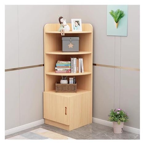 Eckschrank aus Massivholz mit dreieckigem Aufbewahrungsregal für Wohnzimmer, Wand, Buffetschrank zur Aufbewahrung und Präsentation in Einheitsgröße