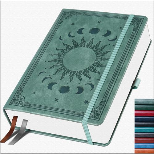 HwxBen Bullet Dotted Journal, Gepunktetes Notizbuch, 256 Seiten, 140 gsm Tintenfestes Papier, PU Hard Cover, Elastisches Band, Innentasche, Für Arbeit, Büro und Schule, 19.6 x 25.4 cm (Premium Grau)