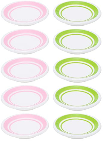 BRIGHTFUFU 10Pcs Miniature Plates Dishes for Dollhouse Kitchen Mini Tableware for Pretend Play and Imaginative Scenarios