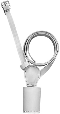 Flag Pole Holder Leather Cross Belt for Kids, Adjustable Mini size Parade Belt in Brown, White & Black colours, Children’s Honour Guard Ceremonial Flag Carrier Strap for Marching or Events
