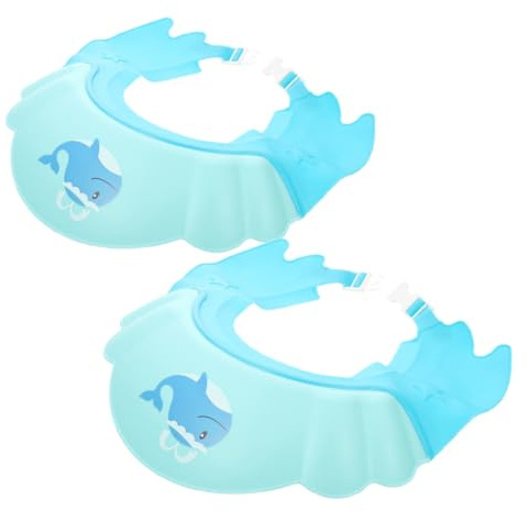 2 Stücke Verstellbare Wasserdichte Badekappe für Junge Mädchen Schutz Beim Haarewaschen für Kleinkinder Ohr Augenschutz