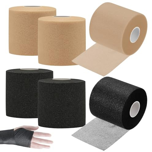 Sport Tape Band 6 Fußball Tapes Fussball Tapes Schienbeinschoner Tape Stutzentape Sporttape Schwarz (Schwarz/Hautfarbe)