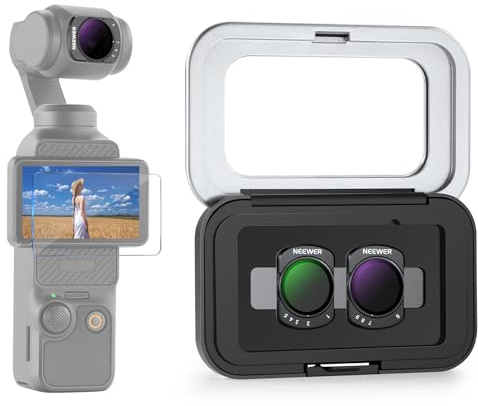 NEEWER Variable ND Filter Set Compatible with DJI Osmo Pocket 3 4 Xtra Muse | Magnetic, Multi Coated, ND2-32 & ND64-512 Neutral Density, Action Camera Filter Accessories Kit