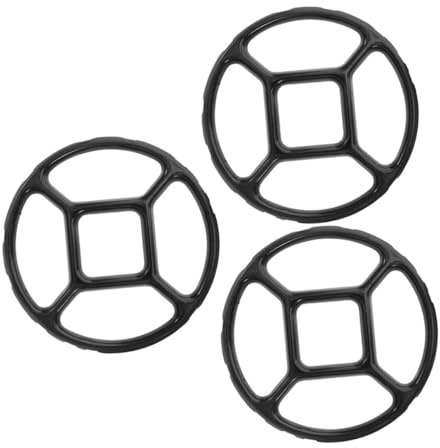 DOITOOL Lot de 3 Anneaux Supports Anti-dérapants pour Casseroles Petites Tailles en Émail Noir, Réducteurs Brûleur pour Cuisinière à Gaz, Accessoires Wok et Poêles, Usage la Cuisine