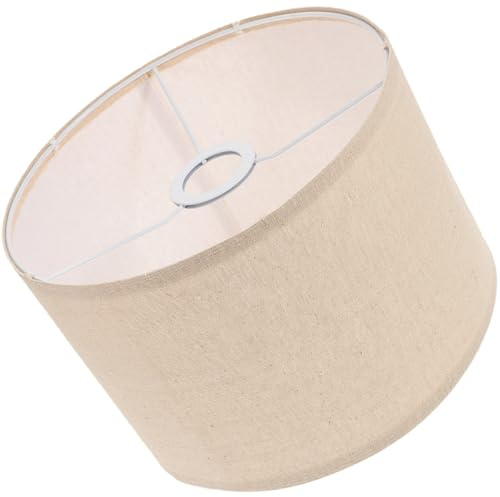 Sewroro Paralume in Tessuto di Lino Naturale Paralume Tondo per Lampada da Tavolo Terra Compatibile con Lampadine Colore Beige