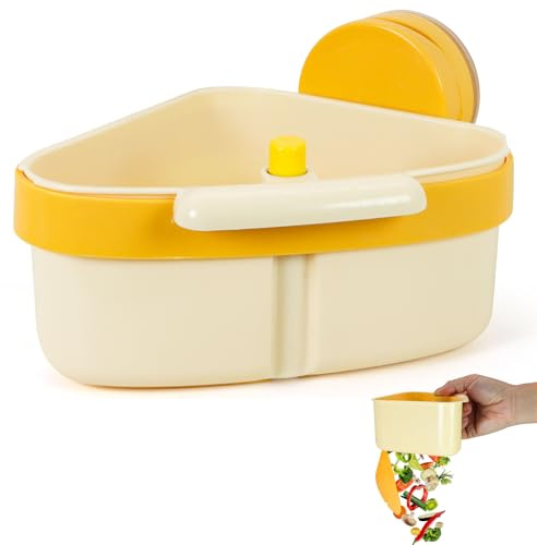 Bcautay Suction Cup Sink Corner Rack, Sieb für Spülbecken,Doppelschichtiges Sink Strainer Basket Abtropfsieb Spülbecken Filterkorb zum Waschen für Küchenspülen Waschen Organizer (Grün)