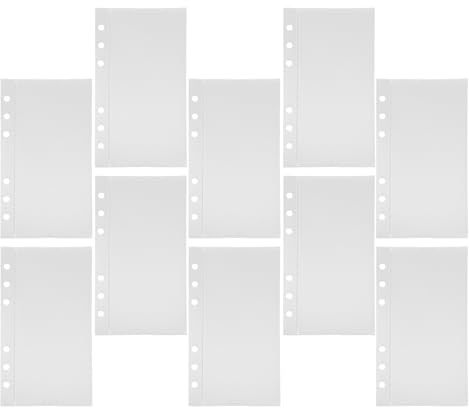 DOITOOL Lot de 10 Pochettes Transparentes A6 en Polypropylène Intercalaires pour Classeurs à Disques Inserts Amovibles pour Organisation de Documents Rangement Budget et Notes Format