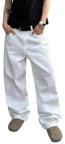 Zewool Jean Baggy Homme Coupe Large Loose Fit Skater Y2K Jambe Droite | Coupe large à jambe droite,jean baggy relaxed,style skater streetwear,5 poches,lavage en machine.