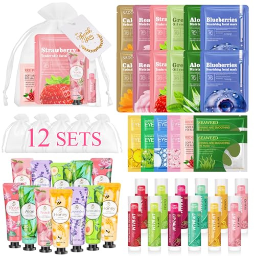 72 piezas rituals set de regalo mujer, cremas de manos,parches debajo de los ojos, mascarilla facial y bálsamos labiales , suministros de fiesta de spa, recuerdos de fiesta para bodas, baby shower