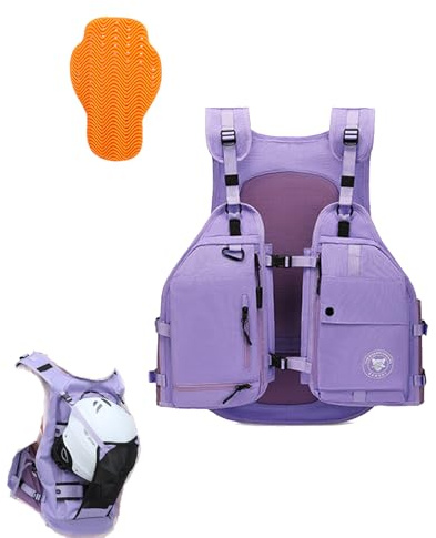 EAGLEKING Sac à dos de ski multifonction avec rembourrage dorsal et sangle de fixation de planche à neige, sac de cyclisme avec poche en maille pour casque, gilet de course pour homme et femme pour