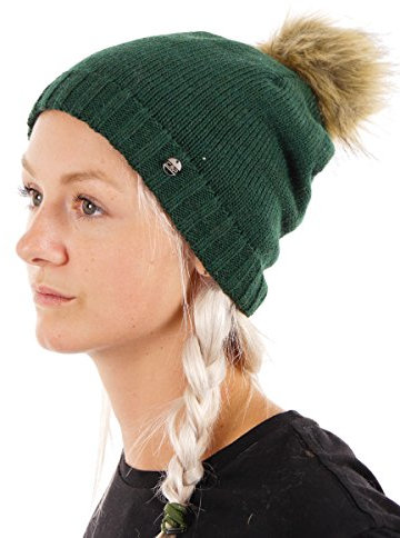 CMP Beanie Bommelmütze Strickmütze grün Fleecefutter isolierend warm Gr. one-Size 5504046 (one-Size)