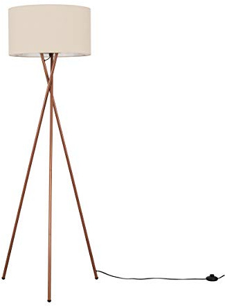 MiniSun | Modern Copper Effect Metal Tripod Floor Lamp with a Cream Shade | Floor Lamps & Torchieres, Home Décor, Improvement & Lifestyle Essential