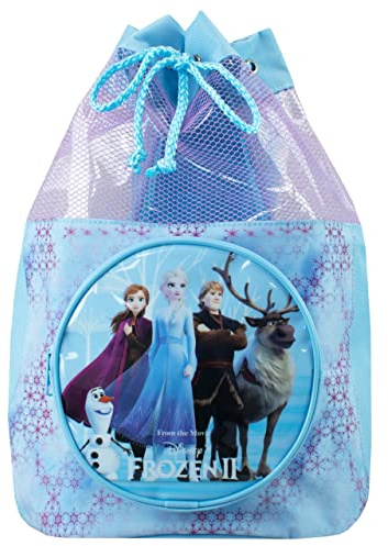 Disney Frozen Swimming Bag Girls Anna and Elsa Beach Pool Swim Drawstring Backpack Blue