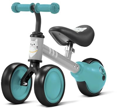 Kinderkraft Laufrad CUTIE, Lernlaufrad, Kinderlaufrad, Lauflernrad, Fahrrad ohne Pedale, Dreirad, Aus Metall, Modernes Design, Sichere Konstruktion, für Kinder ab 1 Jahr, Türkis