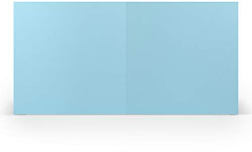 PAPERADO 25 Faltkarten Quadratisch - 15,7 x 15,7 cm - Aqua gerippt Hell-Blau - 220 g/m² - Blanko Doppelkarten Klappkarten Einladungskarten Basteln Geburtstag Hochzeit